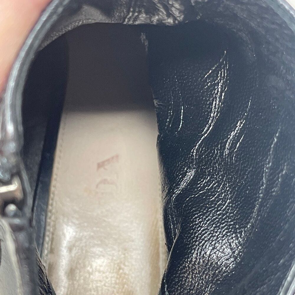 PRADA Black leather heeled boots Sz 38.5 - Picture 5 of 5